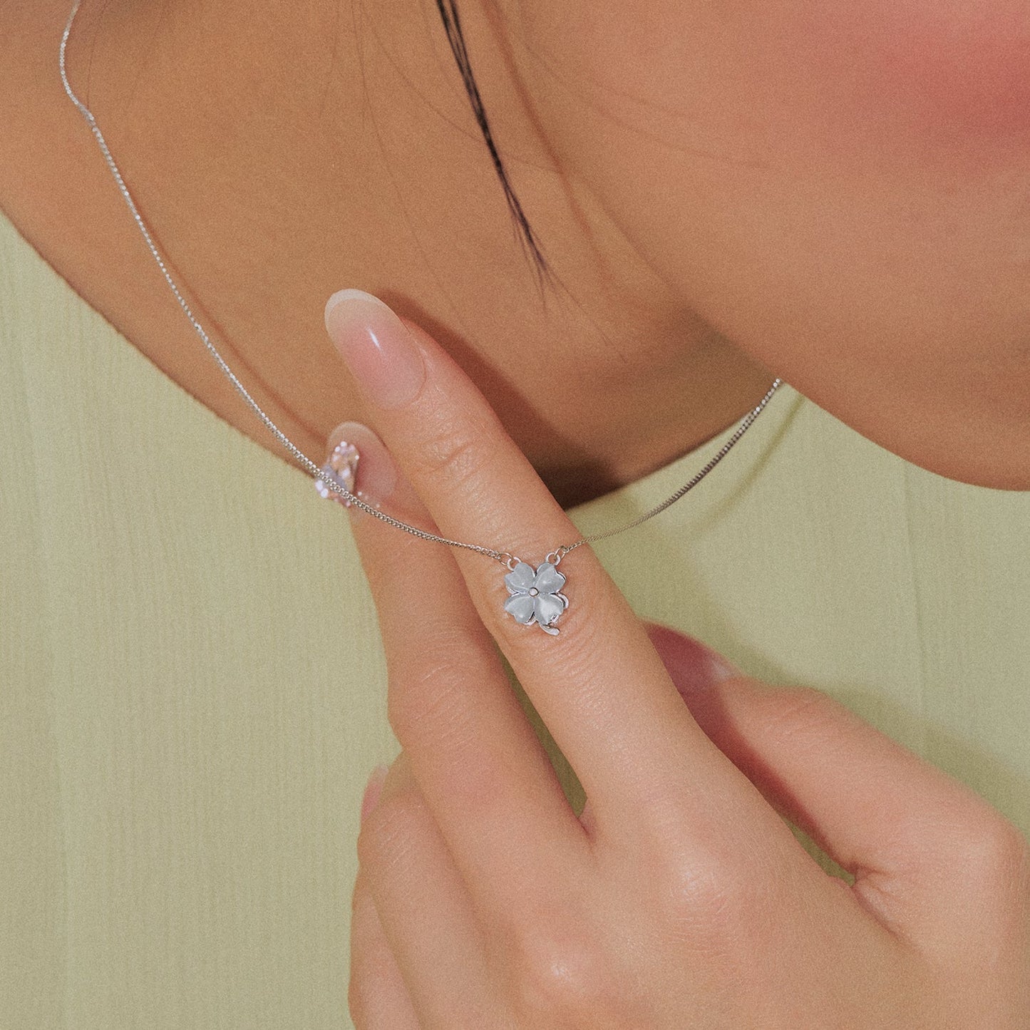 Silver Lucky Swivel Necklace