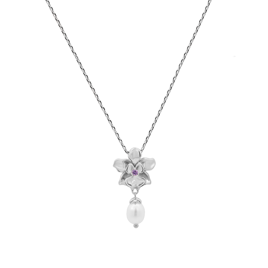 Silver Vanda Necklace